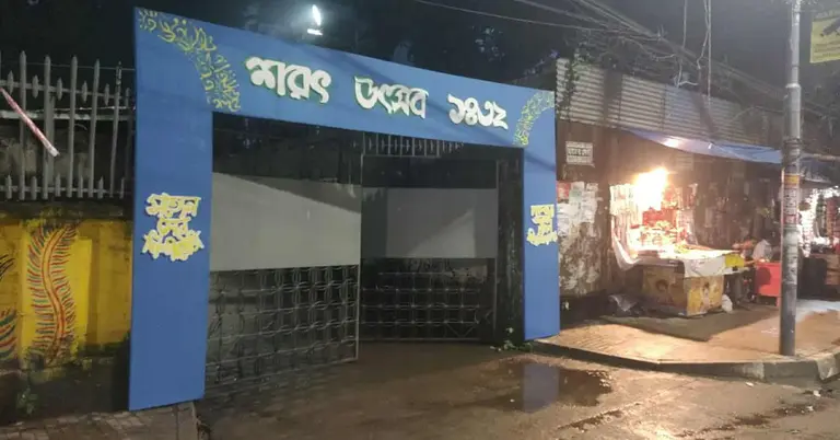 গেলো বছরের শরৎ উৎসবে এভাবেই সাজানো হয়েছিল চারুকলার গেট